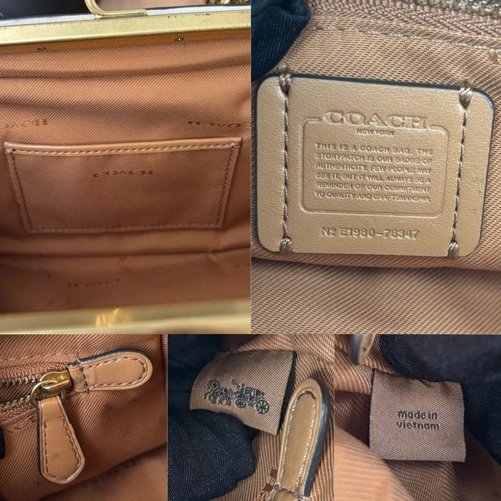 COACH Kisslock Dreamer 21 With Quilting And Rivets White